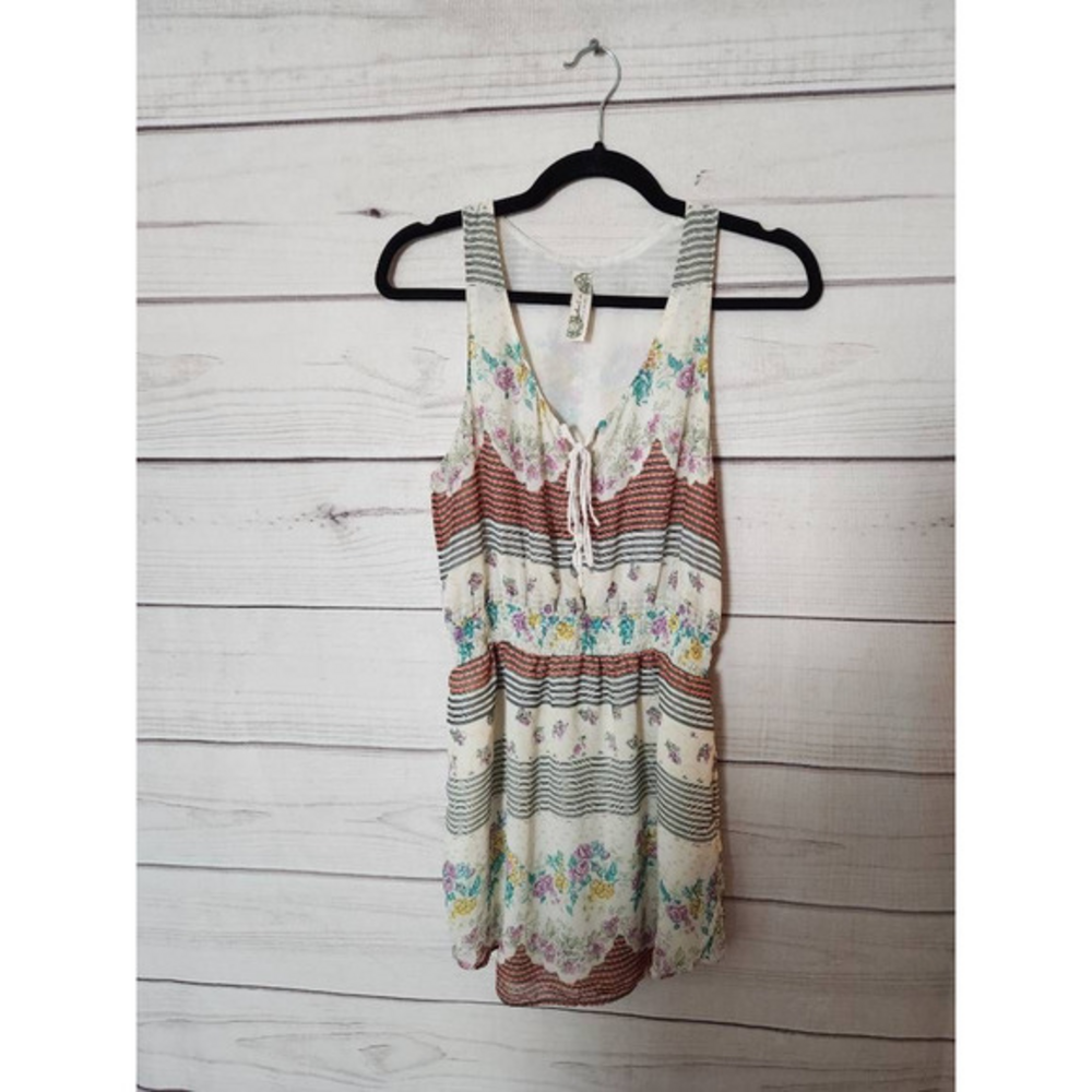 Free People Womens Falling For Georgette Sundress Multicolor Mini Floral Boho XS